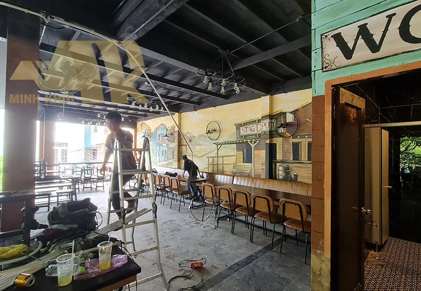 Sửa chữa quán cafe quận 8 - Lộ Thiên - Hình ảnh công trình - Xây dựng Minh Khôi